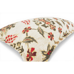 Turkish Fabric Pillow Cover 12x20, Beige Boho Throw Pillow, Topkapi Palace Pattern Decorative Sofa Accent Ethnic Cushion Case