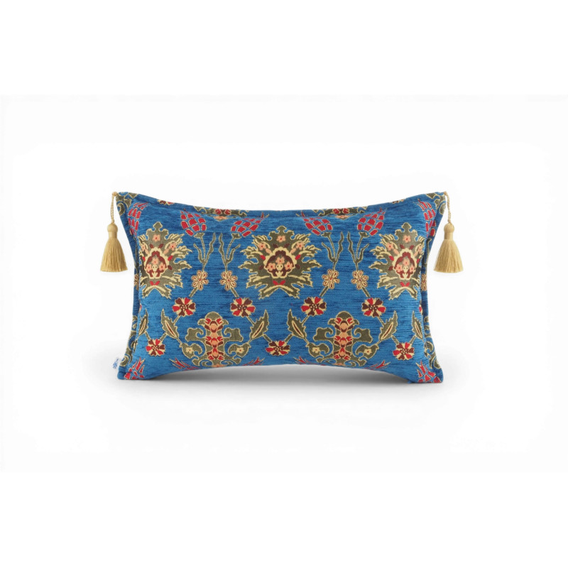 Turkish Fabric Pillow Cover 12x20, Royal Blue Boho Throw Pillow, Topkapi Palace Pattern Decorative Sofa Accent Ethnic Cushion Turkish Fabric Pillow Cover 12x20, Royal Blue Boho Throw Pillow, Topkapi Palace Pattern Decorative Sofa Accent Ethnic Cushion