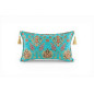 Turkish Fabric Pillow Cover 12x20, Turquoise Blue Boho Throw Pillow,Topkapi Palace Pattern Decorative Sofa Accent Ethnic Cushion