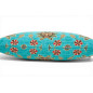 Turkish Fabric Pillow Cover 12x20, Turquoise Blue Boho Throw Pillow,Topkapi Palace Pattern Decorative Sofa Accent Ethnic Cushion