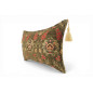 Turkish Fabric Pillow Cover 12x20, Moss Green Boho Throw Pillow, Topkapi Palace Pattern Decorative Sofa Accent Ethnic Cushion