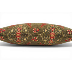 Turkish Fabric Pillow Cover 12x20, Moss Green Boho Throw Pillow, Topkapi Palace Pattern Decorative Sofa Accent Ethnic Cushion