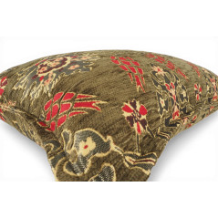 Turkish Fabric Pillow Cover 12x20, Moss Green Boho Throw Pillow, Topkapi Palace Pattern Decorative Sofa Accent Ethnic Cushion