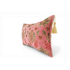 Turkish Fabric Pillow Cover 12x20, Pale Pink Boho Throw Pillow,Topkapi Palace Pattern Decorative Sofa Accent Ethnic Cushion Case