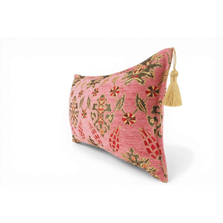 Turkish Fabric Pillow Cover 12x20, Pale Pink Boho Throw Pillow,Topkapi Palace Pattern Decorative Sofa Accent Ethnic Cushion Case