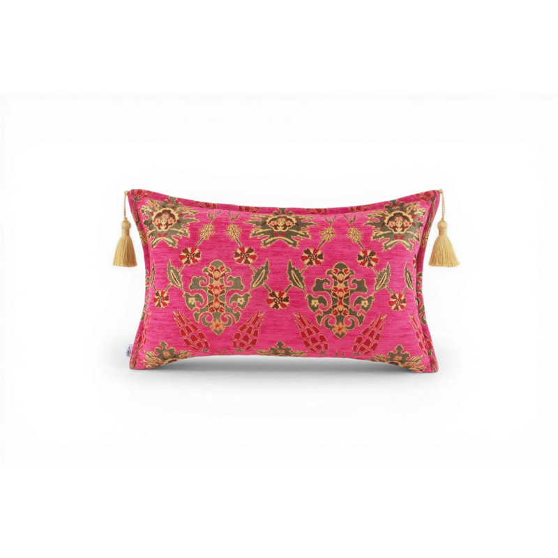 Turkish Fabric Pillow Cover 12x20, Mazenda Pink Boho Throw Pillow, Topkapi Palace Pattern Decorative Sofa Accent Ethnic Cushion Turkish Fabric Pillow Cover 12x20, Mazenda Pink Boho Throw Pillow, Topkapi Palace Pattern Decorative Sofa Accent Ethnic Cushion