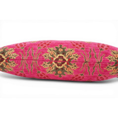 Turkish Fabric Pillow Cover 12x20, Mazenda Pink Boho Throw Pillow, Topkapi Palace Pattern Decorative Sofa Accent Ethnic Cushion