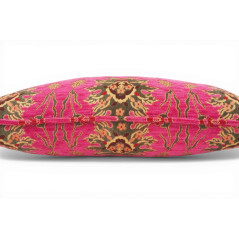 Turkish Fabric Pillow Cover 12x20, Mazenda Pink Boho Throw Pillow, Topkapi Palace Pattern Decorative Sofa Accent Ethnic Cushion