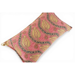 Turkish Fabric Pillow Cover 12x20, Pale Pink Boho Throw Pillow,Running Water Tulip Pattern Decorative Sofa Accent Ethnic Cushion