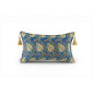 Turkish Fabric Pillow Cover 12x20, Royal Blue Boho Throw Pillow, Running Water Tulip Pattern Decorative Sofa Accent Ethnic Case