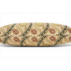 Turkish Fabric Pillow Cover 12x20, Beige Boho Throw Pillow, Running Water Tulip Pattern Decorative Sofa Accent Ethnic Cushion