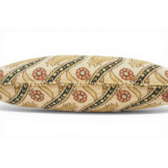 Turkish Fabric Pillow Cover 12x20, Beige Boho Throw Pillow, Running Water Tulip Pattern Decorative Sofa Accent Ethnic Cushion