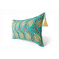 Turkish Fabric Pillow Cover 12x20, Turquoise Blue Boho Throw Pillow, Running Water Tulip Pattern Decorative Sofa Accent Ethnic Turkish Fabric Pillow Cover 12x20, Turquoise Blue Boho Throw Pillow, Running Water Tulip Pattern Decorative Sofa Accent Ethnic
