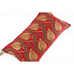 Turkish Fabric Pillow Cover 12x20, Red Boho Throw Pillow, Running Water Tulip Pattern Decorative Sofa Accent Ethnic Cushion Case