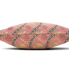 Turkish Fabric Pillow Cover 18x18, Pale Pink Boho Throw Pillow,Running Water Tulip Pattern Decorative Sofa Accent Ethnic Cushion