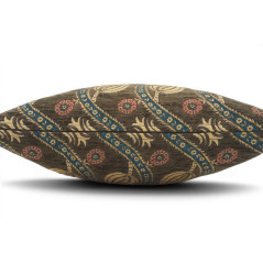 Turkish Fabric Pillow Cover 18x18,Moss Green Boho Throw Pillow,Running Water Tulip Pattern Decorative Sofa Accent Ethnic Cushion