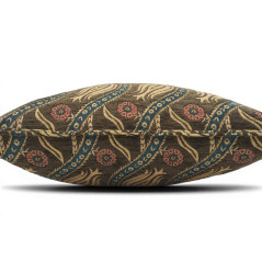 Turkish Fabric Pillow Cover 18x18,Moss Green Boho Throw Pillow,Running Water Tulip Pattern Decorative Sofa Accent Ethnic Cushion