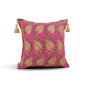 Turkish Fabric Pillow Cover 18x18, Mazenda Pink Boho Throw Pillow, Running Water Tulip Pattern Decorative Sofa Accent Ethnic Turkish Fabric Pillow Cover 18x18, Mazenda Pink Boho Throw Pillow, Running Water Tulip Pattern Decorative Sofa Accent Ethnic