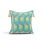 Turkish Fabric Pillow Cover 18x18, Turquoise Blue Boho Throw Pillow, Running Water Tulip Pattern Decorative Sofa Accent Ethnic Turkish Fabric Pillow Cover 18x18, Turquoise Blue Boho Throw Pillow, Running Water Tulip Pattern Decorative Sofa Accent Ethnic