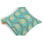 Turkish Fabric Pillow Cover 18x18, Turquoise Blue Boho Throw Pillow, Running Water Tulip Pattern Decorative Sofa Accent Ethnic Turkish Fabric Pillow Cover 18x18, Turquoise Blue Boho Throw Pillow, Running Water Tulip Pattern Decorative Sofa Accent Ethnic