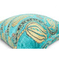 Turkish Fabric Pillow Cover 18x18, Turquoise Blue Boho Throw Pillow, Running Water Tulip Pattern Decorative Sofa Accent Ethnic Turkish Fabric Pillow Cover 18x18, Turquoise Blue Boho Throw Pillow, Running Water Tulip Pattern Decorative Sofa Accent Ethnic