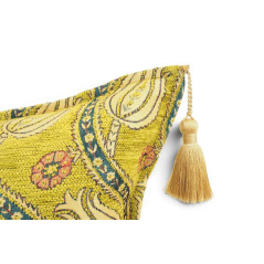 Turkish Fabric Pillow Cover 18x18, Pistachio Green Boho Throw Pillow, Running Water Tulip Pattern Decorative Sofa Accent Ethnic