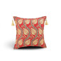 Turkish Fabric Pillow Cover 18x18, Red Boho Throw Pillow, Running Water Tulip Pattern Decorative Sofa Accent Ethnic Cushion Case Turkish Fabric Pillow Cover 18x18, Red Boho Throw Pillow, Running Water Tulip Pattern Decorative Sofa Accent Ethnic Cushion Case