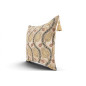Turkish Fabric Pillow Cover 18x18, Beige Boho Throw Pillow, Running Water Tulip Pattern Decorative Sofa Accent Ethnic Cushion