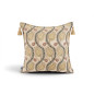 Turkish Fabric Pillow Cover 18x18, Beige Boho Throw Pillow, Running Water Tulip Pattern Decorative Sofa Accent Ethnic Cushion