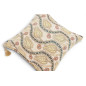 Turkish Fabric Pillow Cover 18x18, Beige Boho Throw Pillow, Running Water Tulip Pattern Decorative Sofa Accent Ethnic Cushion