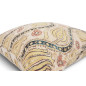 Turkish Fabric Pillow Cover 18x18, Beige Boho Throw Pillow, Running Water Tulip Pattern Decorative Sofa Accent Ethnic Cushion