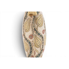 Turkish Fabric Pillow Cover 18x18, Beige Boho Throw Pillow, Running Water Tulip Pattern Decorative Sofa Accent Ethnic Cushion