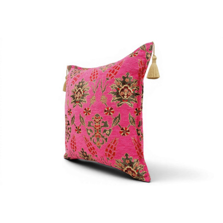 Fabric Pillow,Fabric Pillow 18x18,Mazenda Pink Topkapi Palace Tulip Pattern Turkish Fabric Pillow Cover,Decorative Throw Pillow