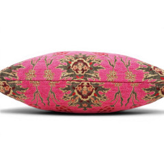 Turkish Fabric Pillow Cover 18x18, Mazenda Pink Boho Throw Pillow, Topkapi Palace Pattern Decorative Sofa Accent Ethnic Cushion