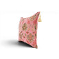 Turkish Fabric Pillow Cover 18x18, Pale Pink Boho Throw Pillow, Topkapi Palace Pattern Decorative Sofa Accent Ethnic Cushion