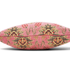 Turkish Fabric Pillow Cover 18x18, Pale Pink Boho Throw Pillow, Topkapi Palace Pattern Decorative Sofa Accent Ethnic Cushion