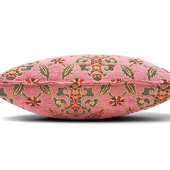 Turkish Fabric Pillow Cover 18x18, Pale Pink Boho Throw Pillow, Topkapi Palace Pattern Decorative Sofa Accent Ethnic Cushion