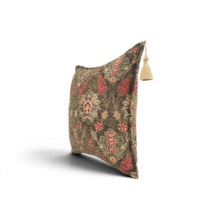 Fabric Pillow, Fabric Pillow 18x18, Moss Green Topkapi Palace Tulip Pattern Turkish Fabric Pillow Cover,Decorative Throw Pillow