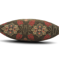 Turkish Fabric Pillow Cover 18x18, Moss Green Boho Throw Pillow, Topkapi Palace Pattern Decorative Sofa Accent Ethnic Cushion