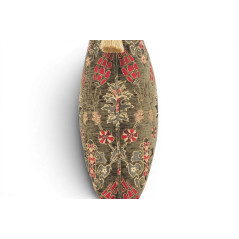 Turkish Fabric Pillow Cover 18x18, Moss Green Boho Throw Pillow, Topkapi Palace Pattern Decorative Sofa Accent Ethnic Cushion
