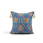 Turkish Fabric Pillow Cover 18x18, Royal Blue Boho Throw Pillow, Topkapi Palace Pattern Decorative Sofa Accent Ethnic Cushion