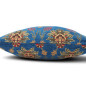 Turkish Fabric Pillow Cover 18x18, Royal Blue Boho Throw Pillow, Topkapi Palace Pattern Decorative Sofa Accent Ethnic Cushion