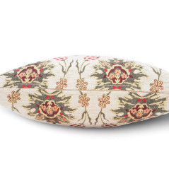 Turkish Fabric Pillow Cover 18x18, Beige Boho Throw Pillow, Topkapi Palace Pattern Decorative Sofa Accent Ethnic Cushion Case