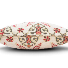 Turkish Fabric Pillow Cover 18x18, Beige Boho Throw Pillow, Topkapi Palace Pattern Decorative Sofa Accent Ethnic Cushion Case