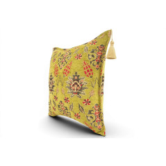 Fabric Pillow, Fabric Pillow 18x18, Pistachio Green Topkapi Palace Tulip Pattern Turkish Fabric Pillow, Decorative Throw Pillow