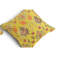 Turkish Fabric Pillow Cover 18x18,Pistachio Green Boho Throw Pillow,Topkapi Palace Pattern Decorative Sofa Accent Ethnic Cushion