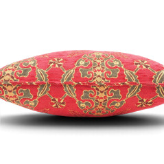 Turkish Fabric Pillow Cover 18x18, Red Boho Throw Pillow, Topkapi Palace Pattern Decorative Sofa Accent Ethnic Cushion Case