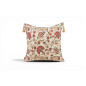 Turkish Fabric Pillow Cover 18x18, Beige Boho Throw Pillow,Caucasus Carnation Pattern Decorative Sofa Accent Ethnic Cushion Case