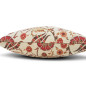 Turkish Fabric Pillow Cover 18x18, Beige Boho Throw Pillow,Caucasus Carnation Pattern Decorative Sofa Accent Ethnic Cushion Case