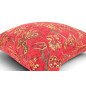Turkish Fabric Pillow Cover 18x18, Red Boho Throw Pillow, Caucasus Carnation Pattern Decorative Sofa Accent Ethnic Cushion Case